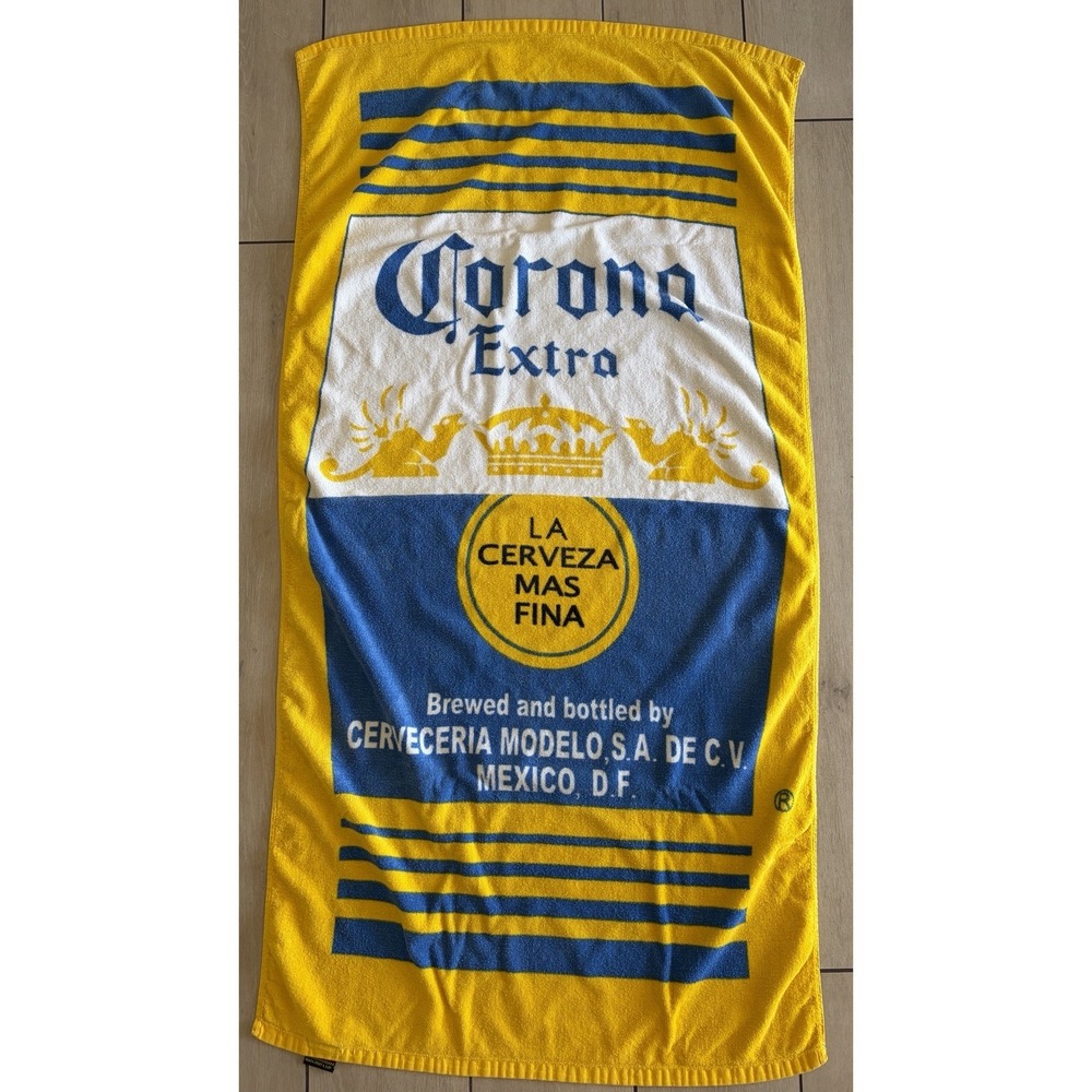 Corona Extra Beer Beach Towel 30x57 Yellow COPA Vacation Resort Travel Swim Bath